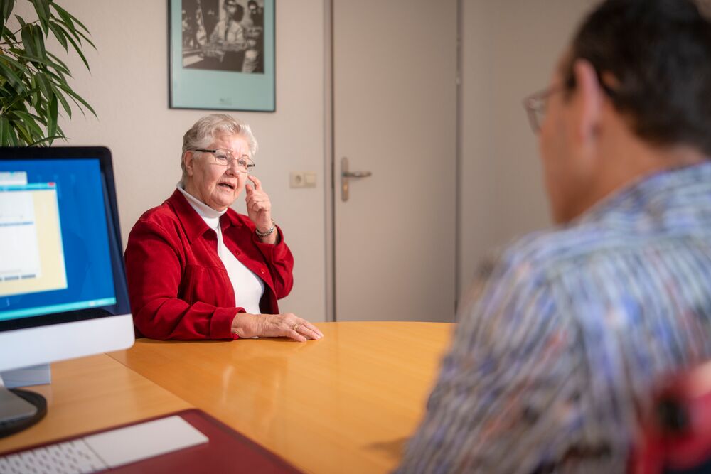 Gesprek met vrouw